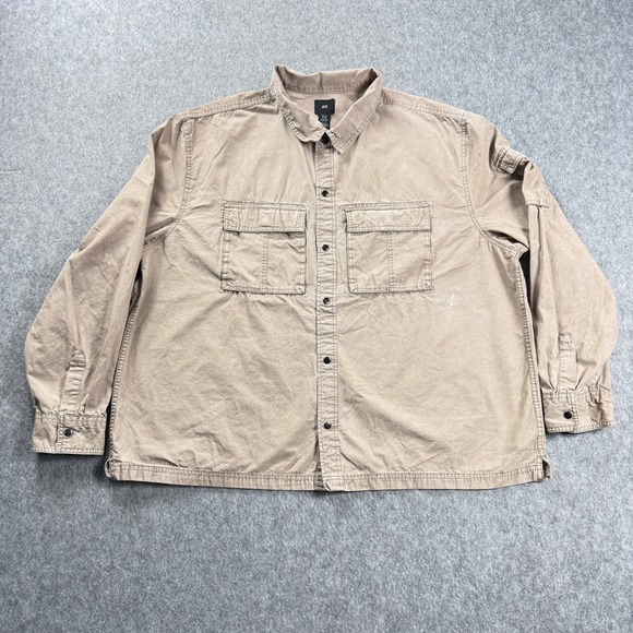 H&M Other - H&M Men's Utility Shirt Size 3XL Tan Khaki Military Button Down Workwear